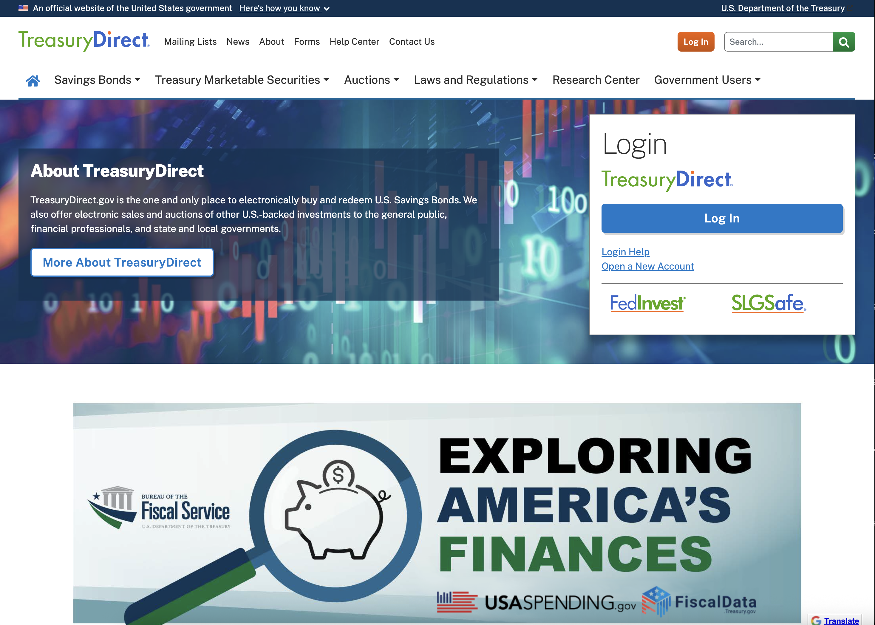 Treasury home page